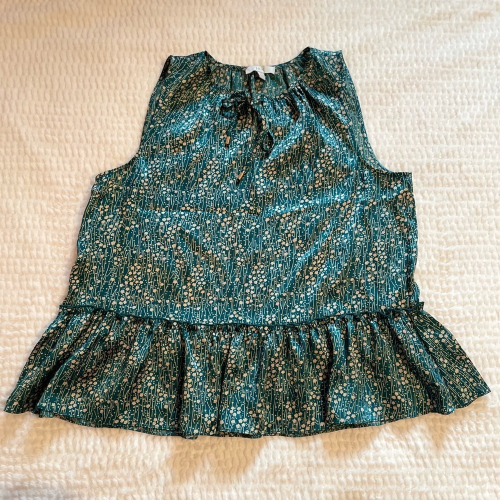 Joie | Women’s Jevan Satin Top | Teal Floral Sleeveless Top | Women’s Top | NWOT - Picture 6 of 12